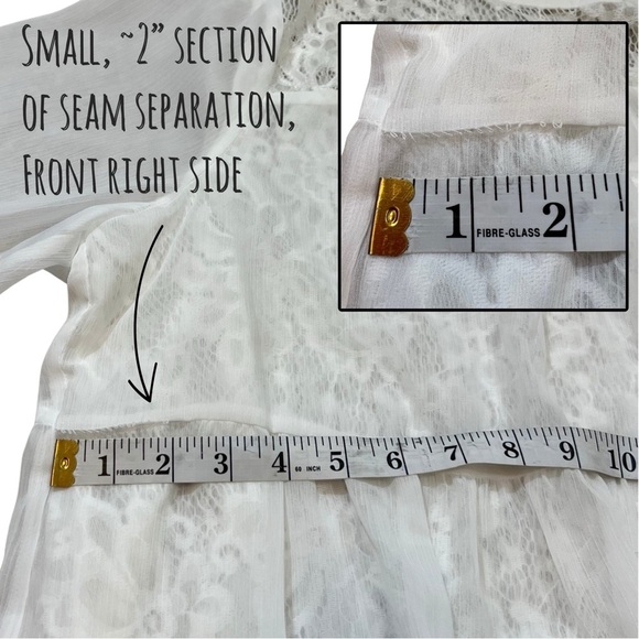 Torrid New Lace With Chiffon Overlay Blouse Cloud Dancer White Plus 2 18 20 2X - Picture 11 of 15